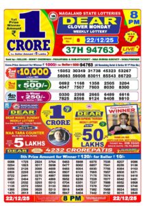 Dear Lottery Result Today 1PM, 6PM, 8PM 22-12-2025 Download